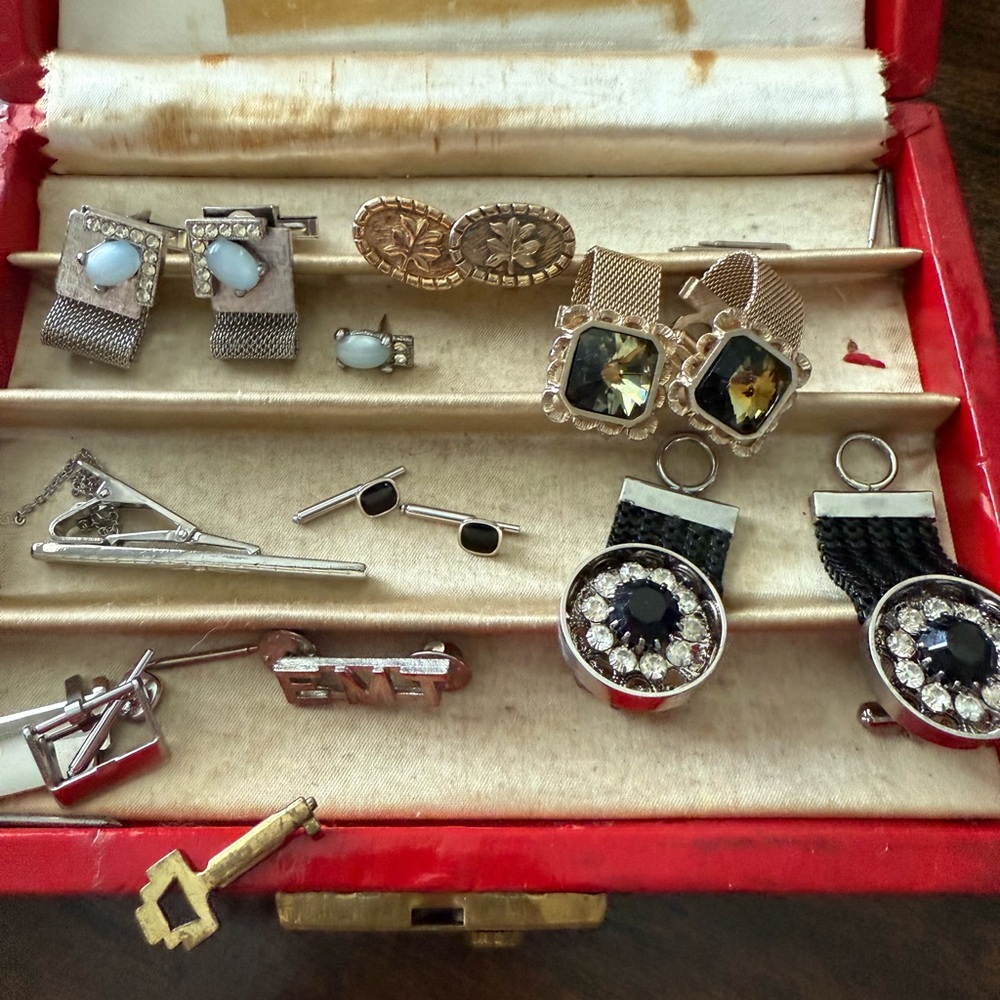 Bundle Silver and Gold Cufflinks with box